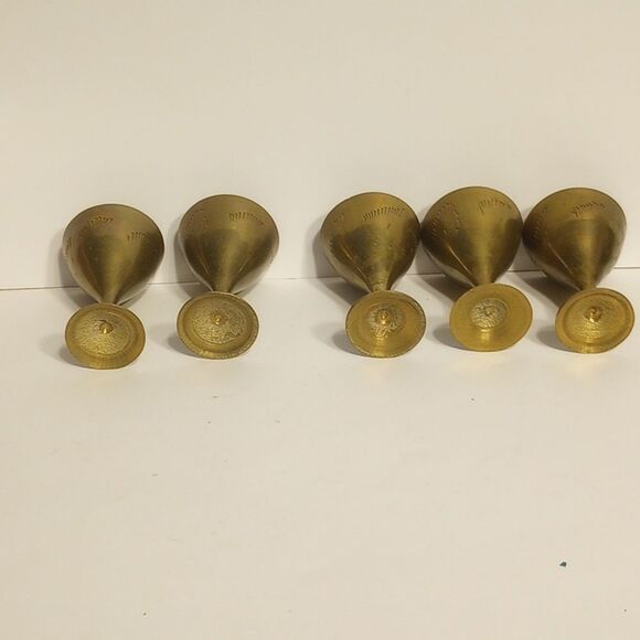 Set of Five Vintage Mini Brass Goblets - Picture 3 of 7
